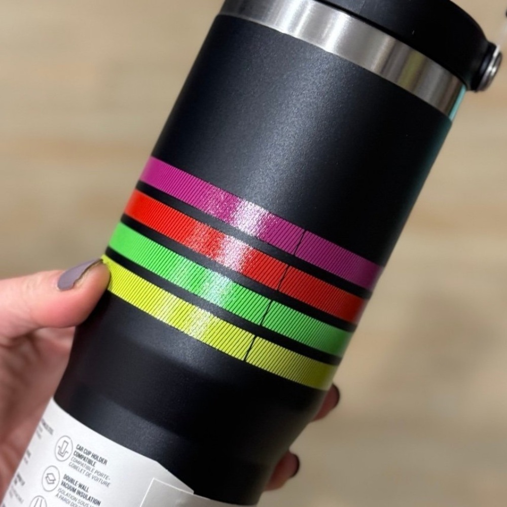 Stanley Ice Flow Flip Straw Neon Multi Mesh Stripe 30 oz - Picture 3 of 8